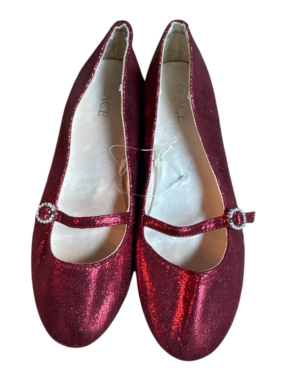 Girls Size 3 NWOT Glitter Mary Jane Flats - Red Holiday Christmas Party Glamour